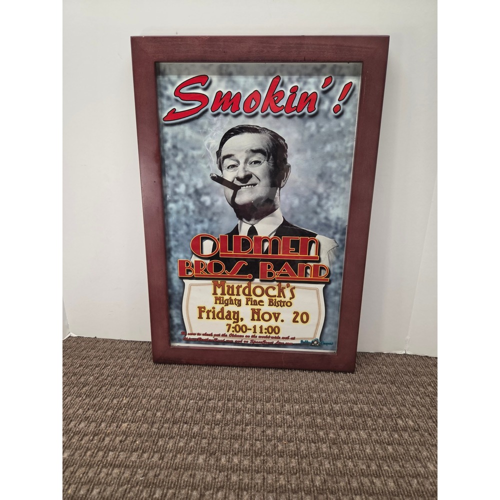 Oldmen Bros Band Murdock's Bistro Framed Music Poster Smokin Retro Wall Art